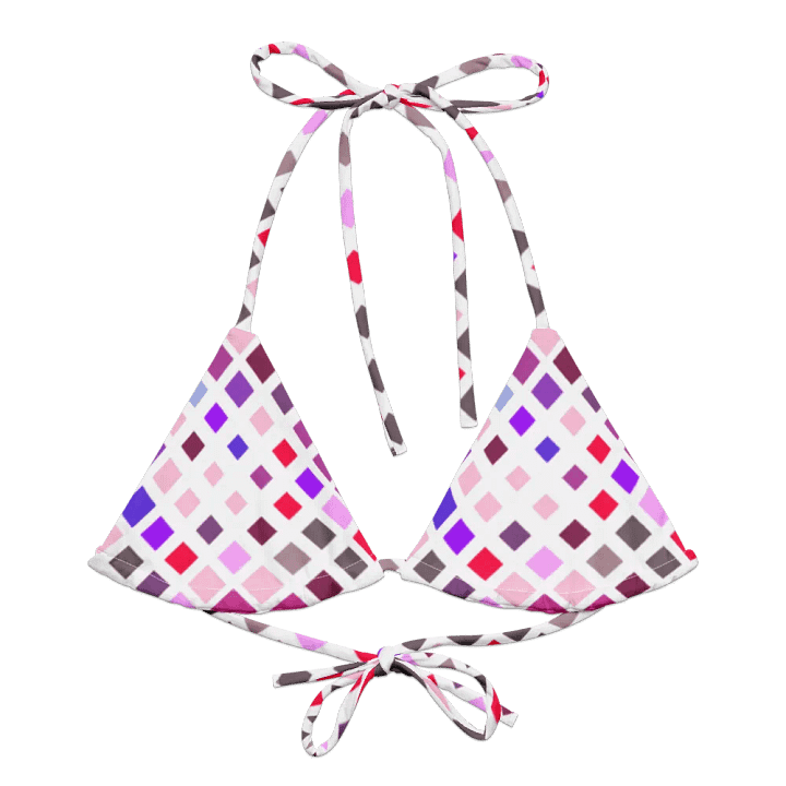 Colorful Square Pattern Design String Bikini Top - v2 product image (2)