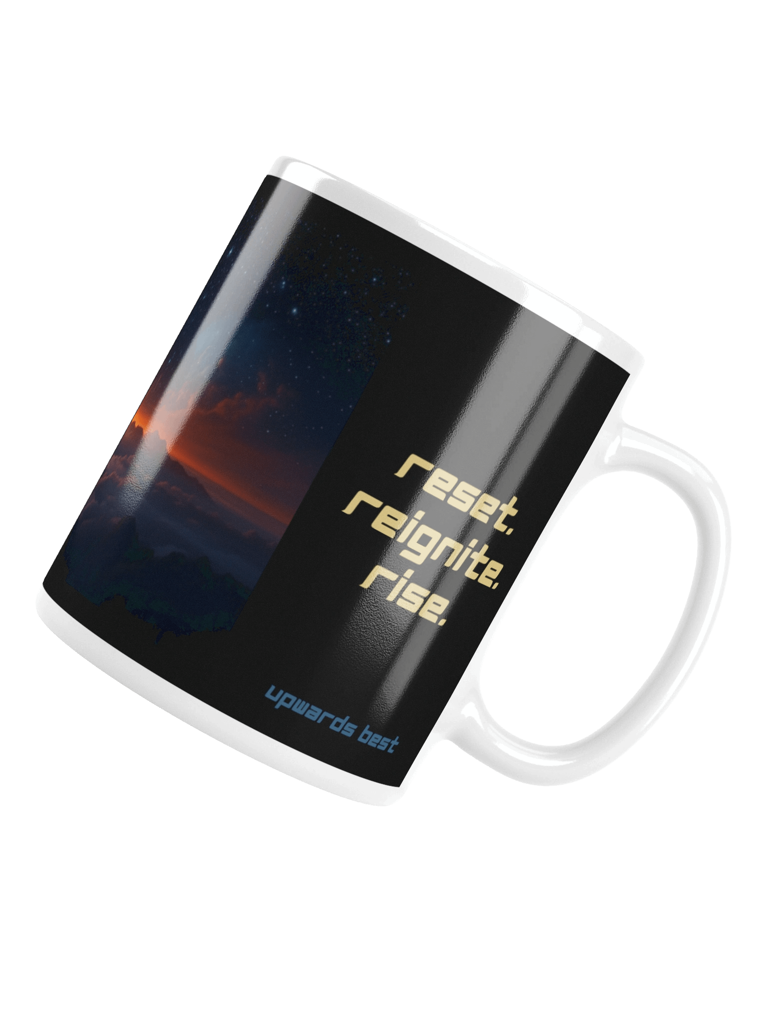 Reset. Reignite. Rise. Momentum Mug – Phoenix Cosmic product image (6)
