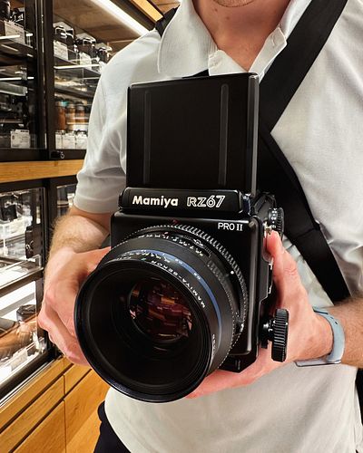 Had a great tour today. We managed to find a beginner SLR (Canon AE-1) and a pro level medium format (the Mamiya RZ67 Pro II)...