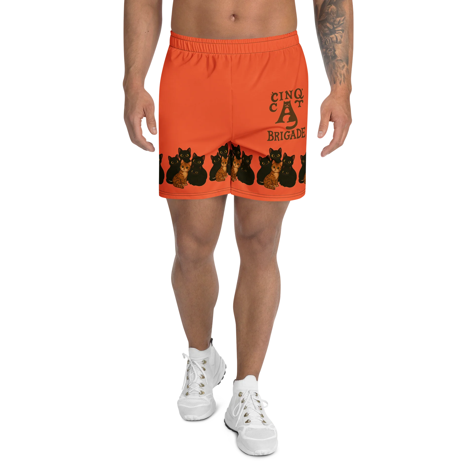 Flowing Orange kitty Athletic Shorts product image (1)
