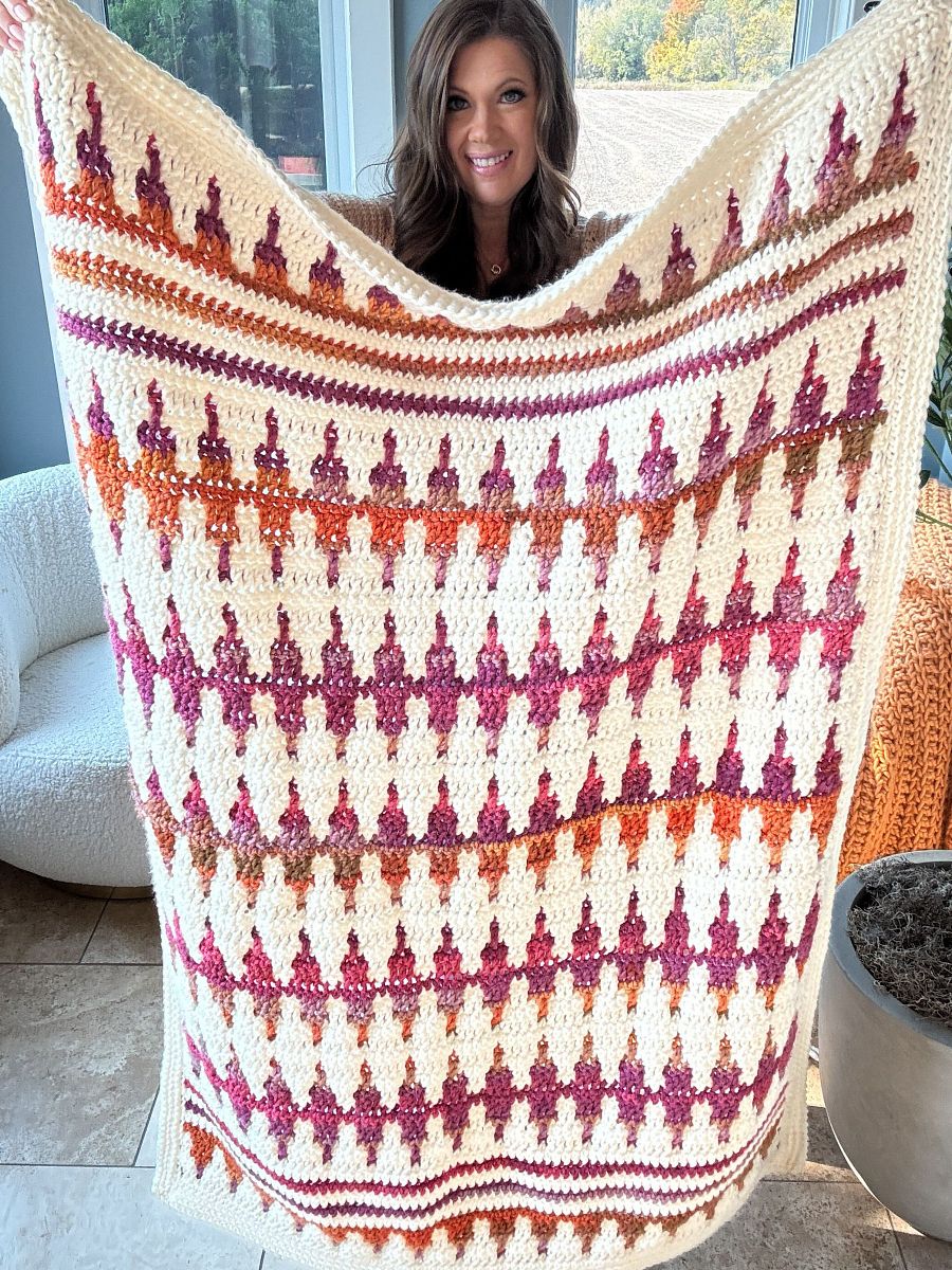 Autumn's Charm Mosaic Blanket Crochet Pattern product image (4)