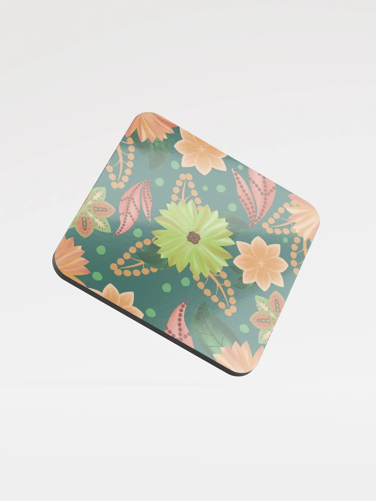 El Yunque Teal Floral Rainforest Coasters product image (1)