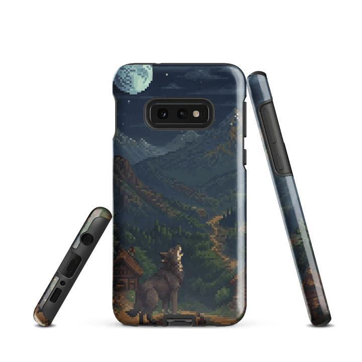 Pixel Howl Samsung Tough Case - Retro Wolf & Mountain Design product image (2)