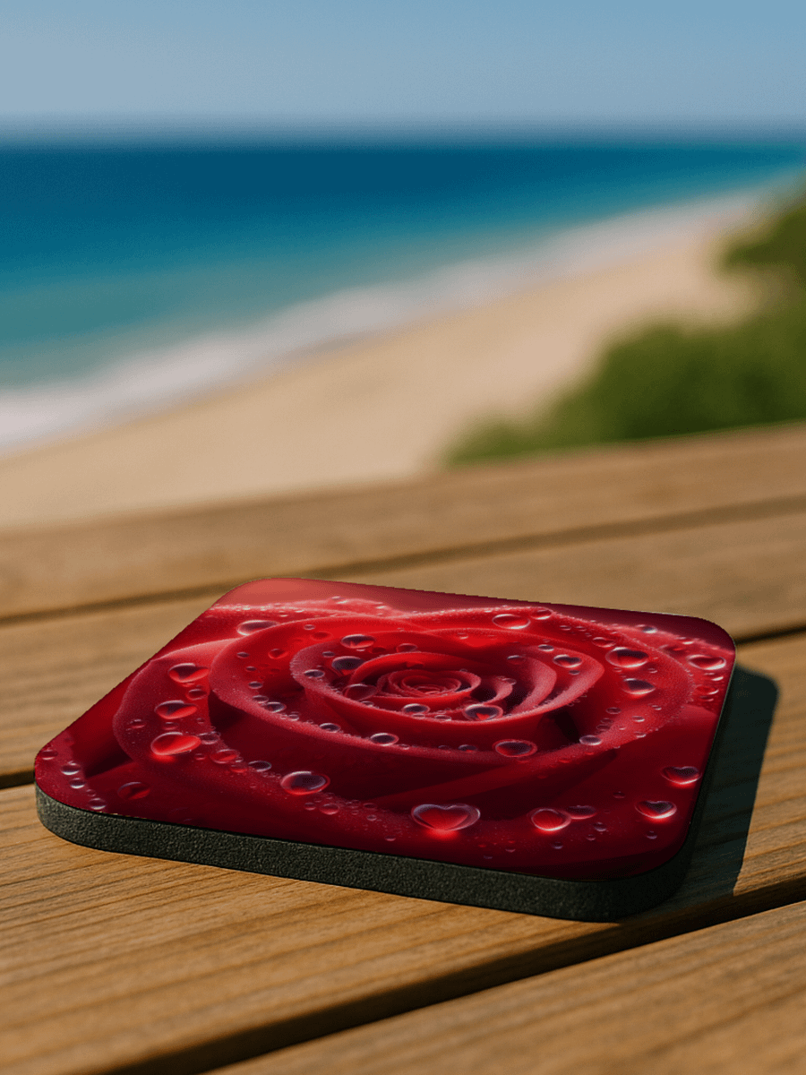 Red Rose Cork Coaster product image (6)