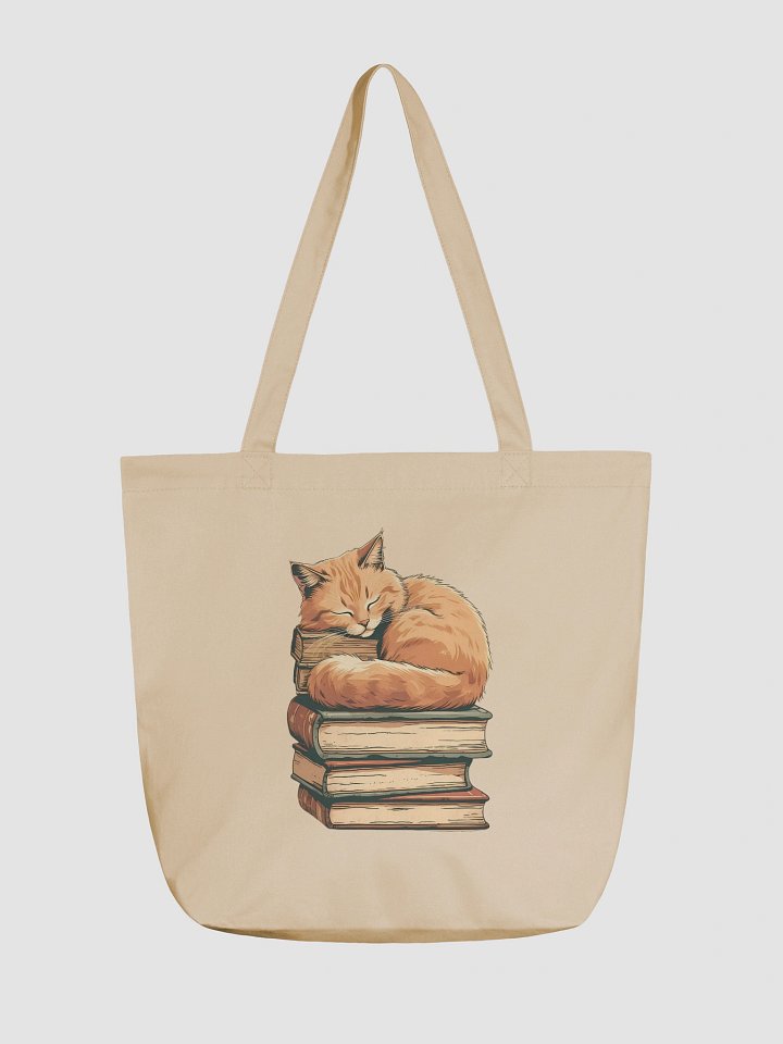 Bookish Cat Nap Tote Bag product image (1)
