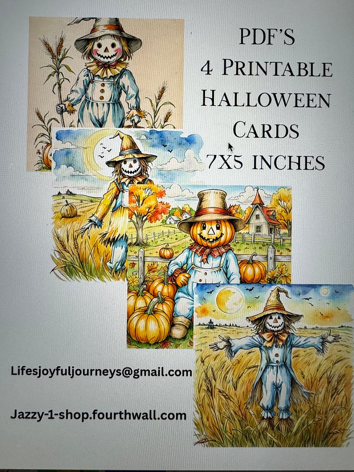 Fall Scarecrow Blank Note Card product image (1)