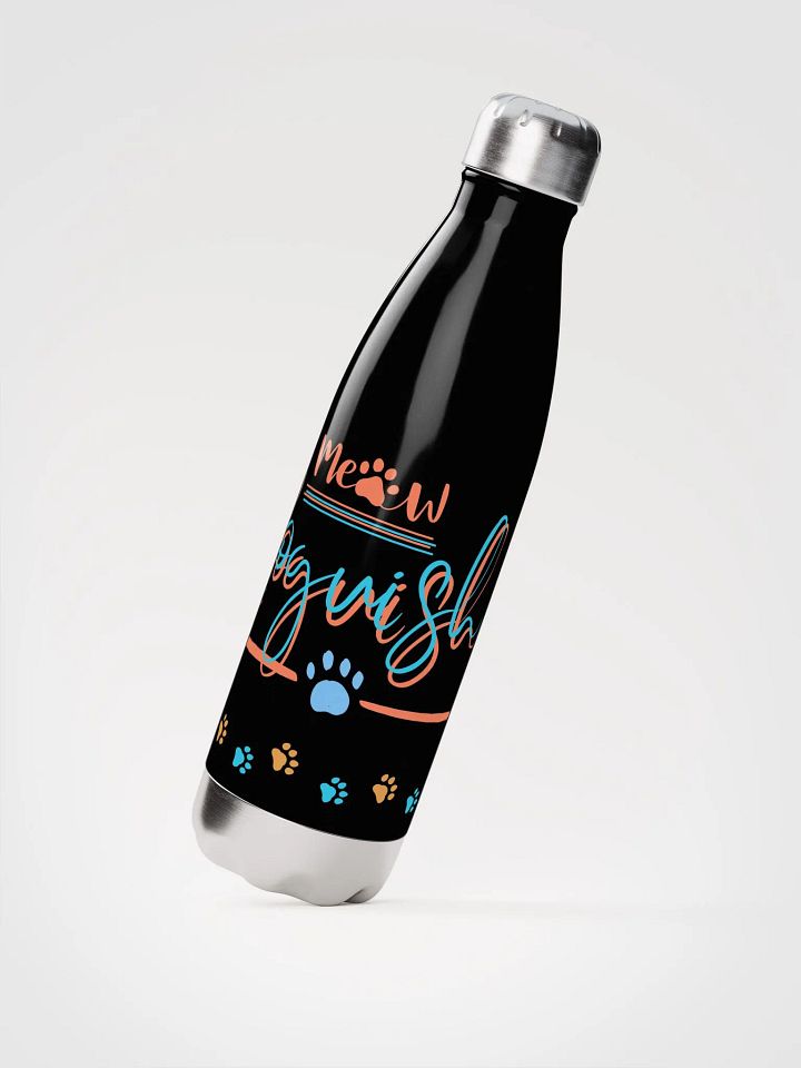Stainless Steel Water Bottle "Roguish" with Cat Paw Prints product image (2)