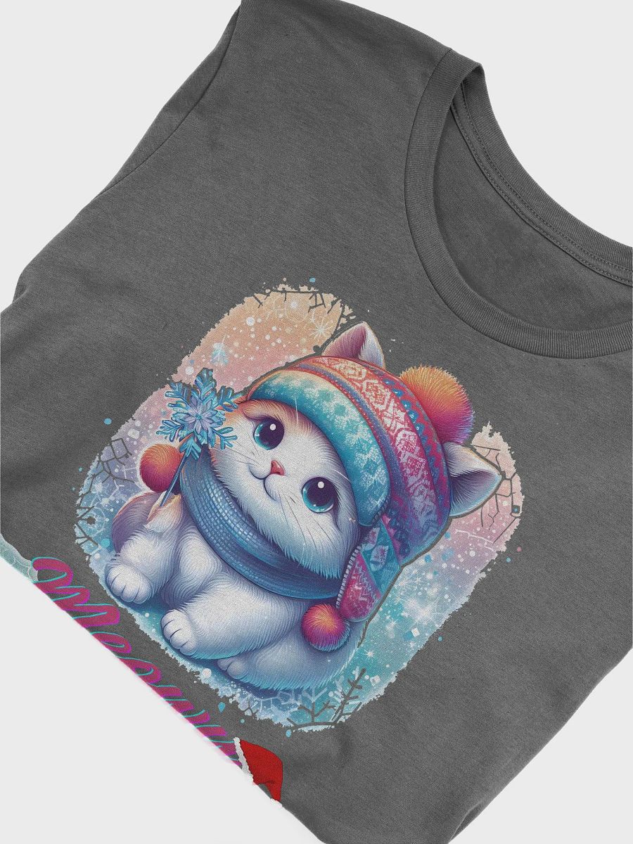Winter kitty design Meow Christmas wishes _Bella+Canvas Supersoft T-Shirt product image (40)