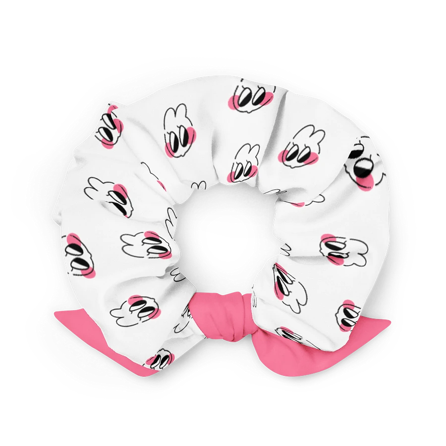 sneaky ⟡ printed scrunchie with bow [white] product image (2)