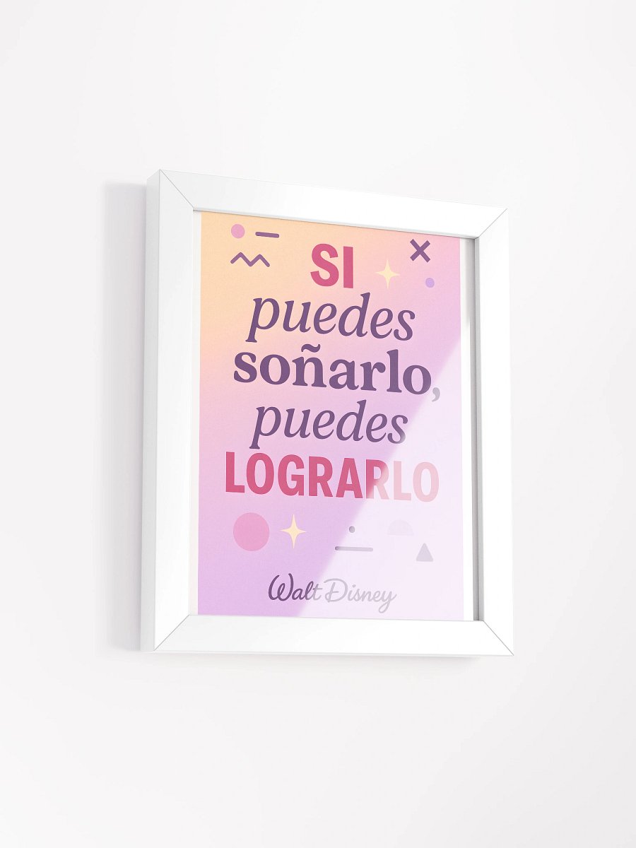 Póster inspiracional moderno con cita de Disney sobre sueños y logros product image (2)