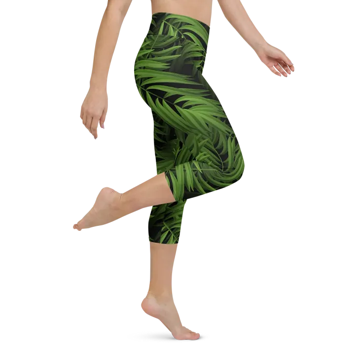 Tropical Palm Allure Capri Leggings product image (1)