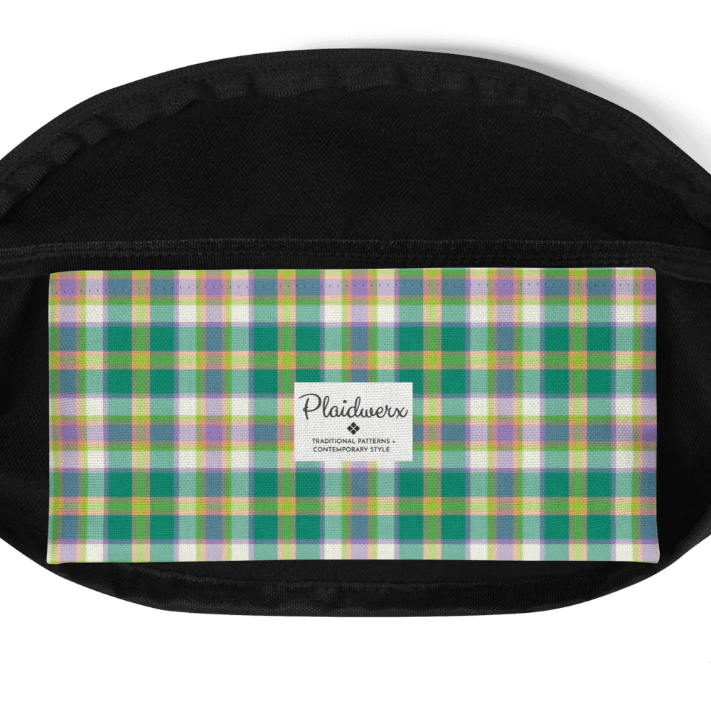 Seafoam Green and Purple Plaid Fanny Pack product image (6)