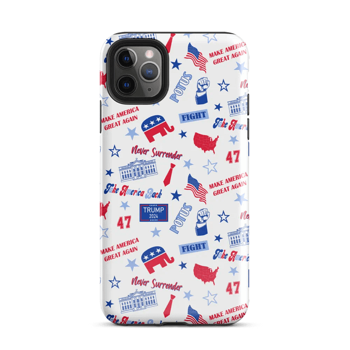Trump 2024 Republican Patriot Make America Great Again White Pattern Phone Case for iPhone product image (2)