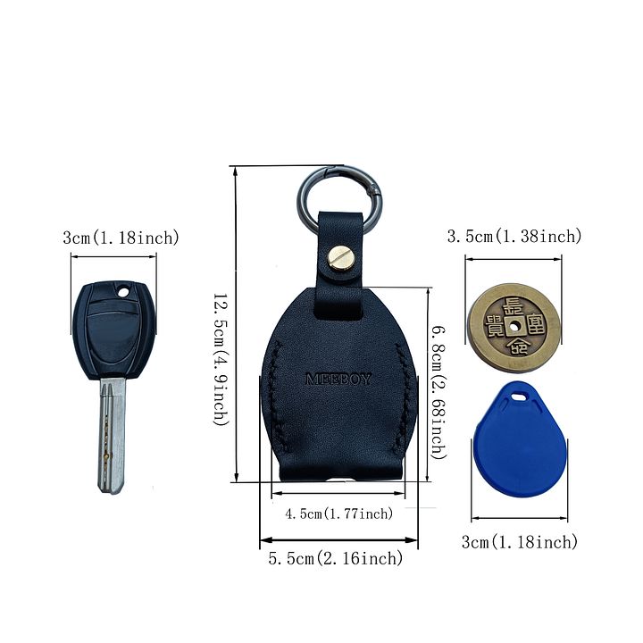 MEEBOY Leather Key sleeve for broken car key, Key Covers for House Keys, product image (2)