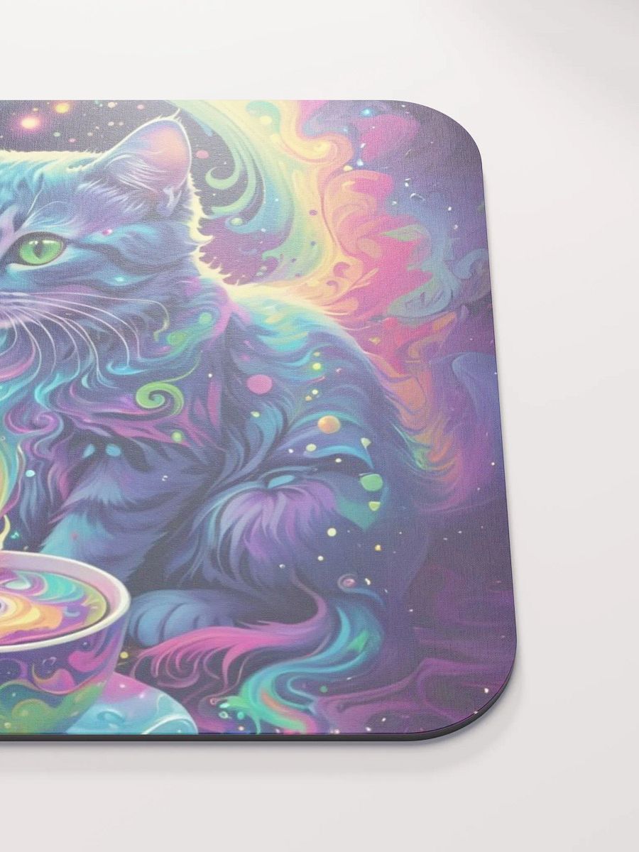 Psychedelic Cat with Cosmic Coffee Mouse Pad product image (6)