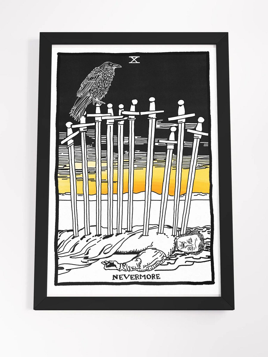 Edgar Allan Poe Ten of Swords Tarot Card Framed Print product image (4)