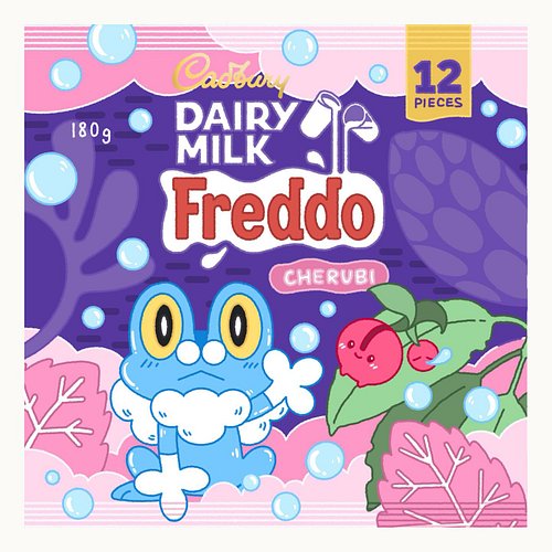 Pokémon x Snacks | Here is a Cherubi flavour chocolate frog xx Anyway just saying Froakie is the cutest frog Pokémon 😤🩷
.
.
....