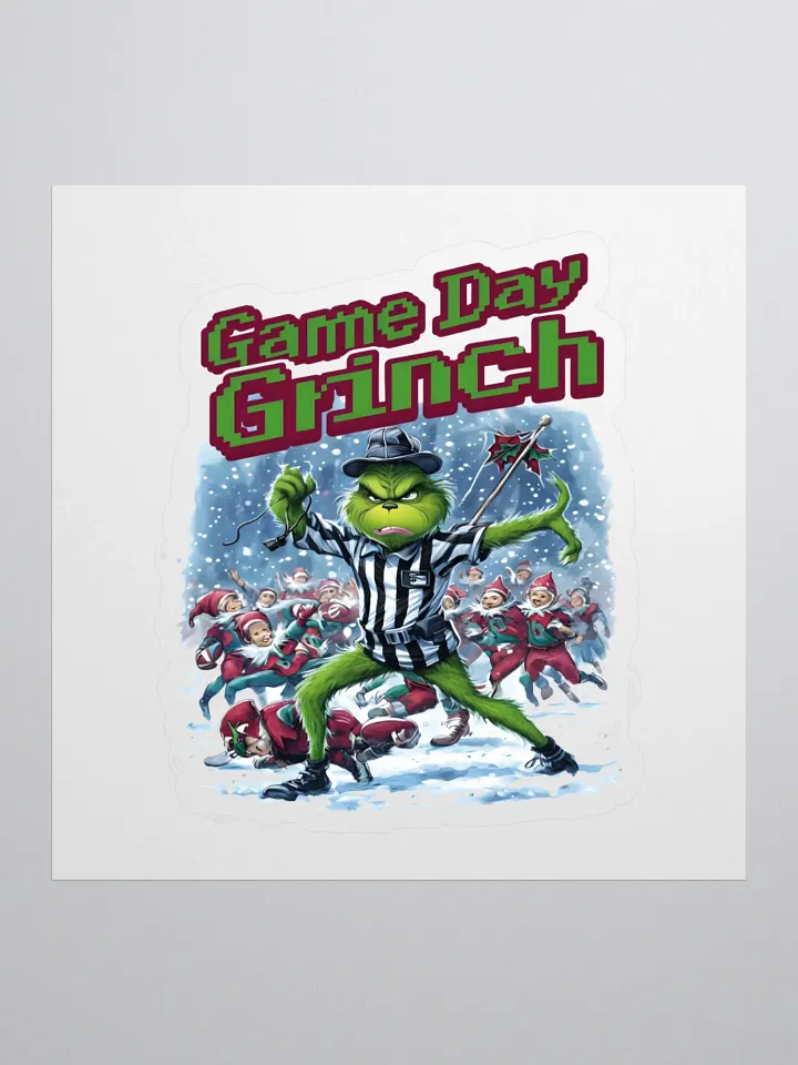 Game Day Grinch Christmas Football Sticker - Festive Holiday Sports Apparel for Fans product image (1)