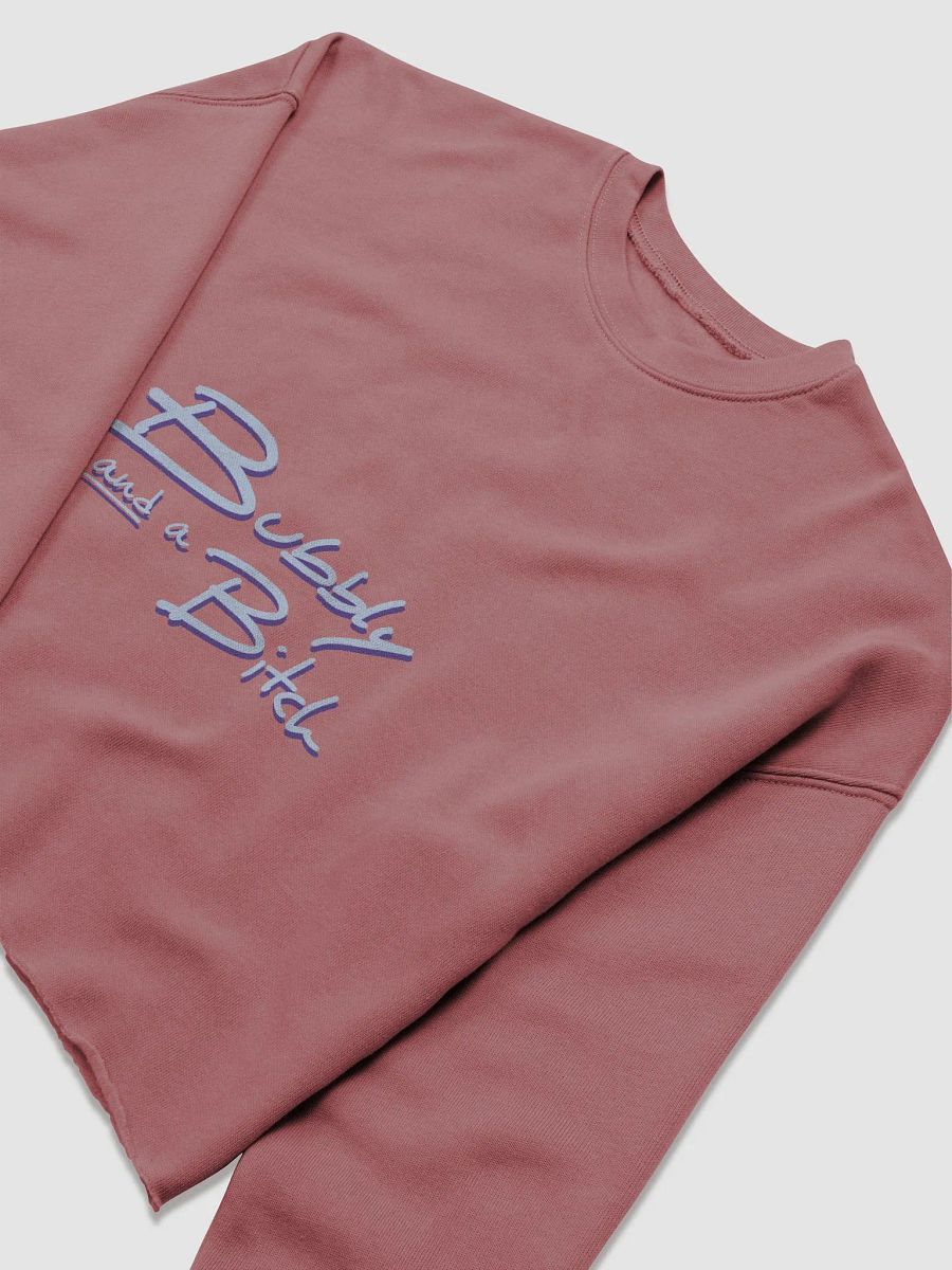 Bubbly and a B*tch (blue and purple shadow design) women's fleece crop sweatshirt product image (5)