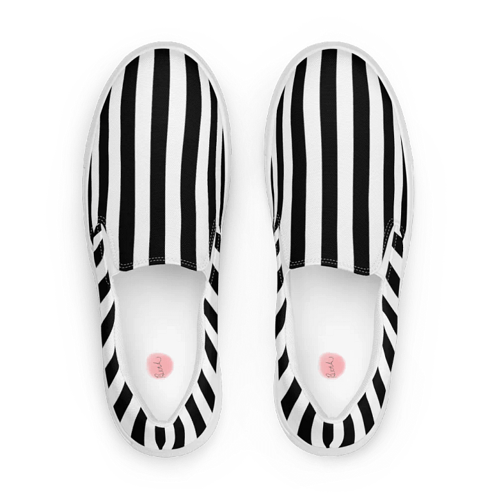 Black And White Striped Men's Shoes product image (2)