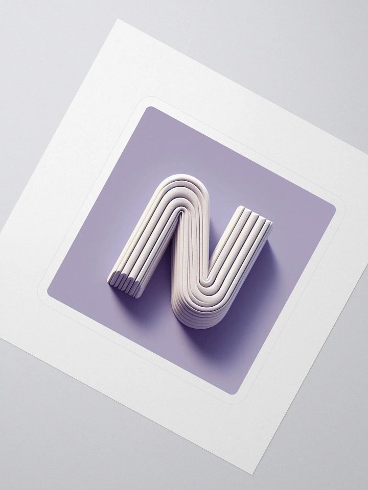 Dimensional N Kiss Cut Stickers | AI Design initial N product image (2)