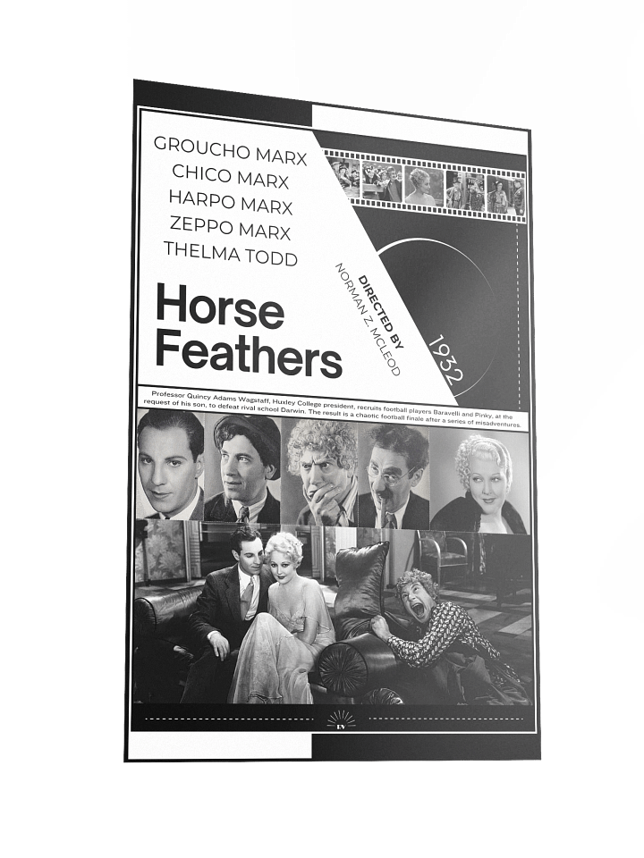 Horse Feathers with the Marx Brothers and Thelma Todd 1932 | Movie Poster | 12x18 Wall Art product image (2)