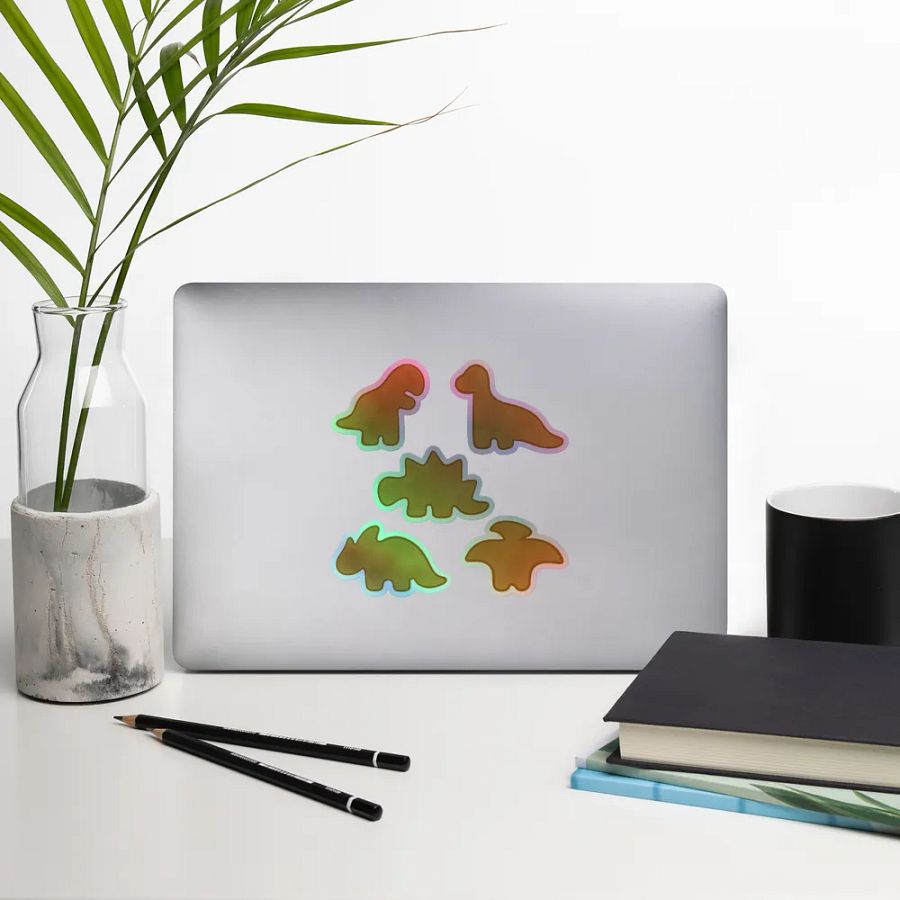 Dino Nugget Holographic Hand-drawn Stickers - 5 Pack product image (10)