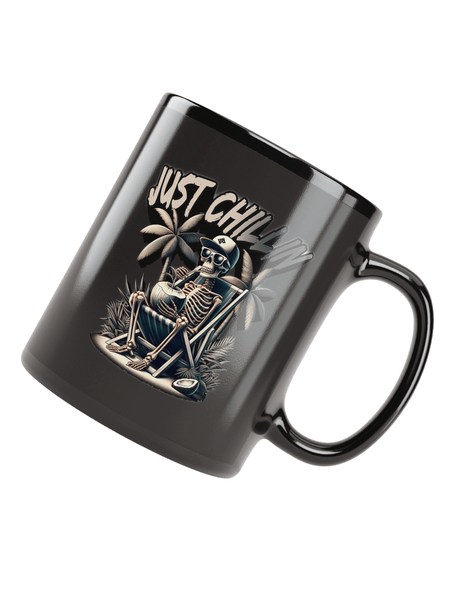 Just Chillin' Glossy Black Mug product image (7)
