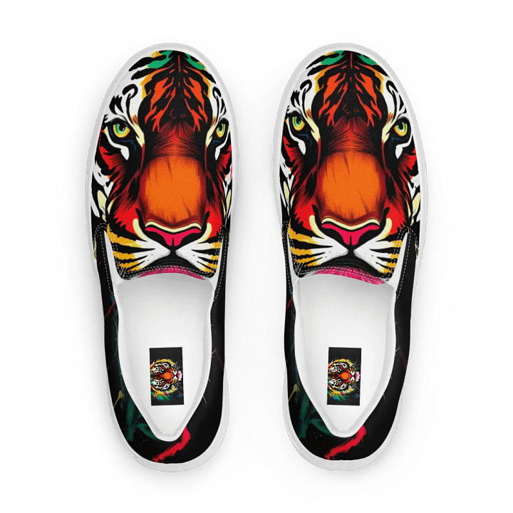 Men's pop art tiger premium canvas Slip-On Shoes product image (1)