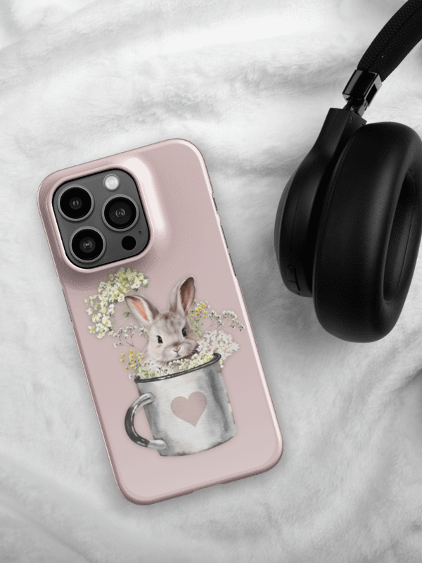 LITTLE BUNNY IN A MUG - BLUSH ROSE - SNAP IPHONE CASE product image (6)