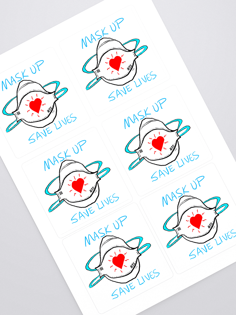 Mask Up Save Lives sticker 6 pack product image (1)