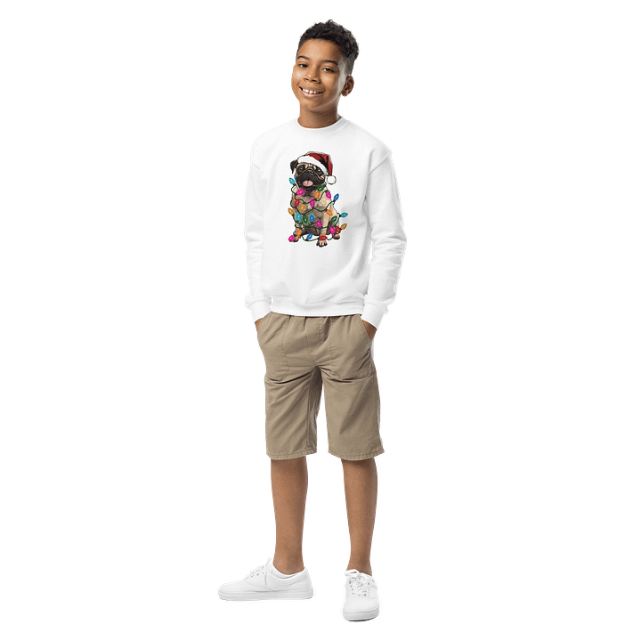 Funny Christmas Pug(Tan) Youth Sweatshirt product image (6)