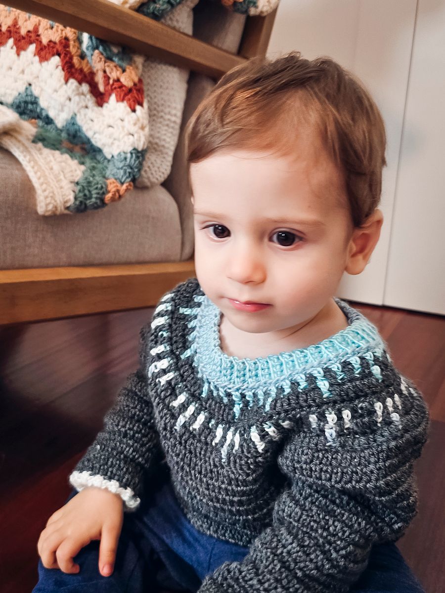 Mosaic Ridge Child Crochet Pullover Pattern product image (3)