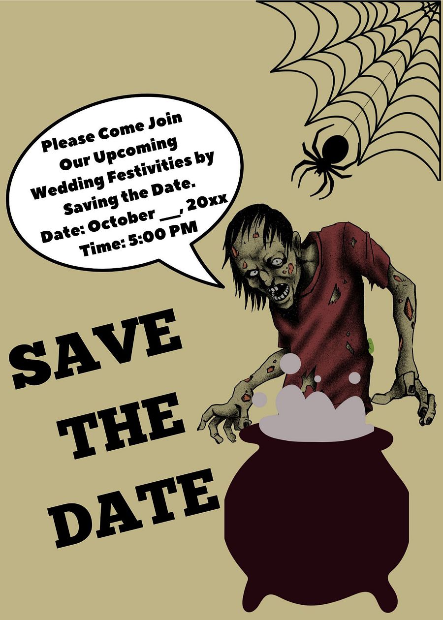 Halloween/WEDDING/Zombie/Save The Date Card product image (1)