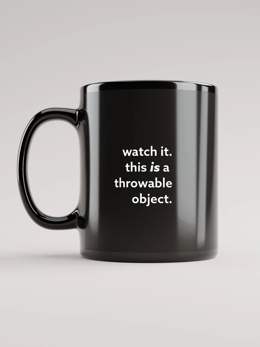 Probable Weapon Mug, all black product image (12)
