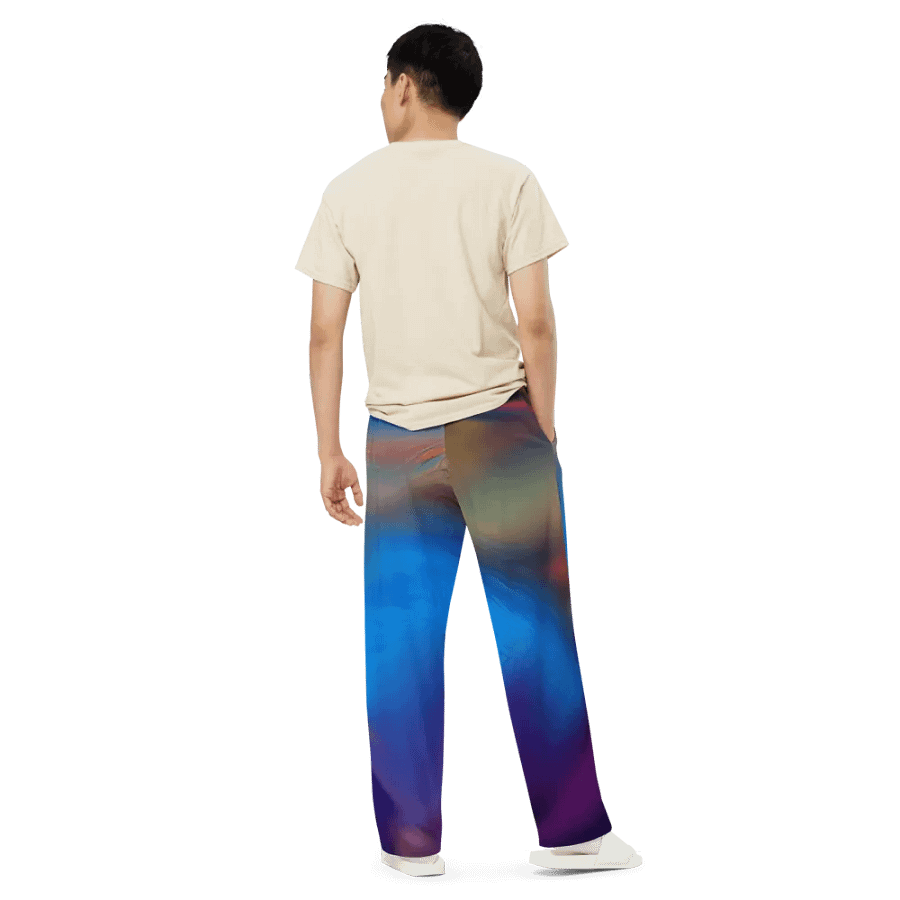 Rainbow Colorful Pattern Unisex Wide Leg Pants | Colorful Pants product image (6)