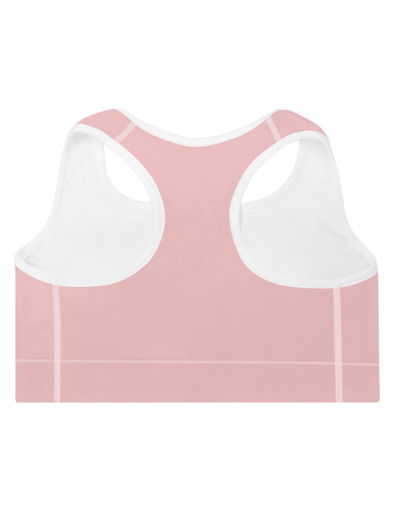 Women's Activewear - Padded Sports Bra Baby Pink/White - Printed White Logo product image (2)