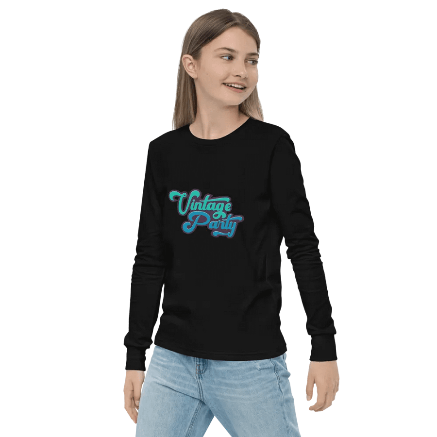 Vintage Party Vibes Youth Long Sleeve T-Shirt product image (3)