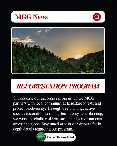 MGG is introducing a new program partnering up with Roots of Tomorrow to restore forests!! Stay tuned or visit our website fo...