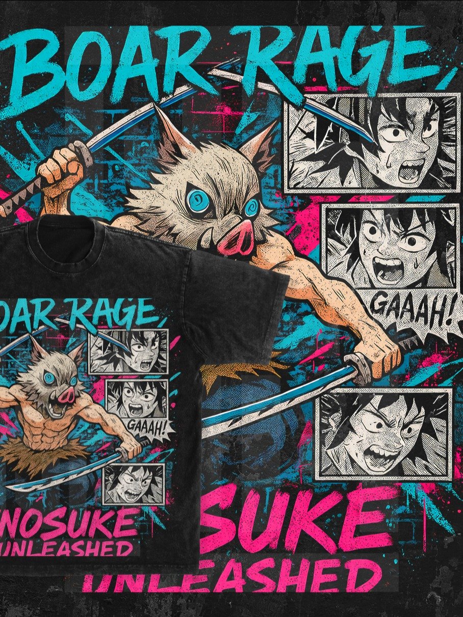 Inosuke Hashibira Demon slayer | Kimetsu no Yaiba t-shirt PNG design product image (1)