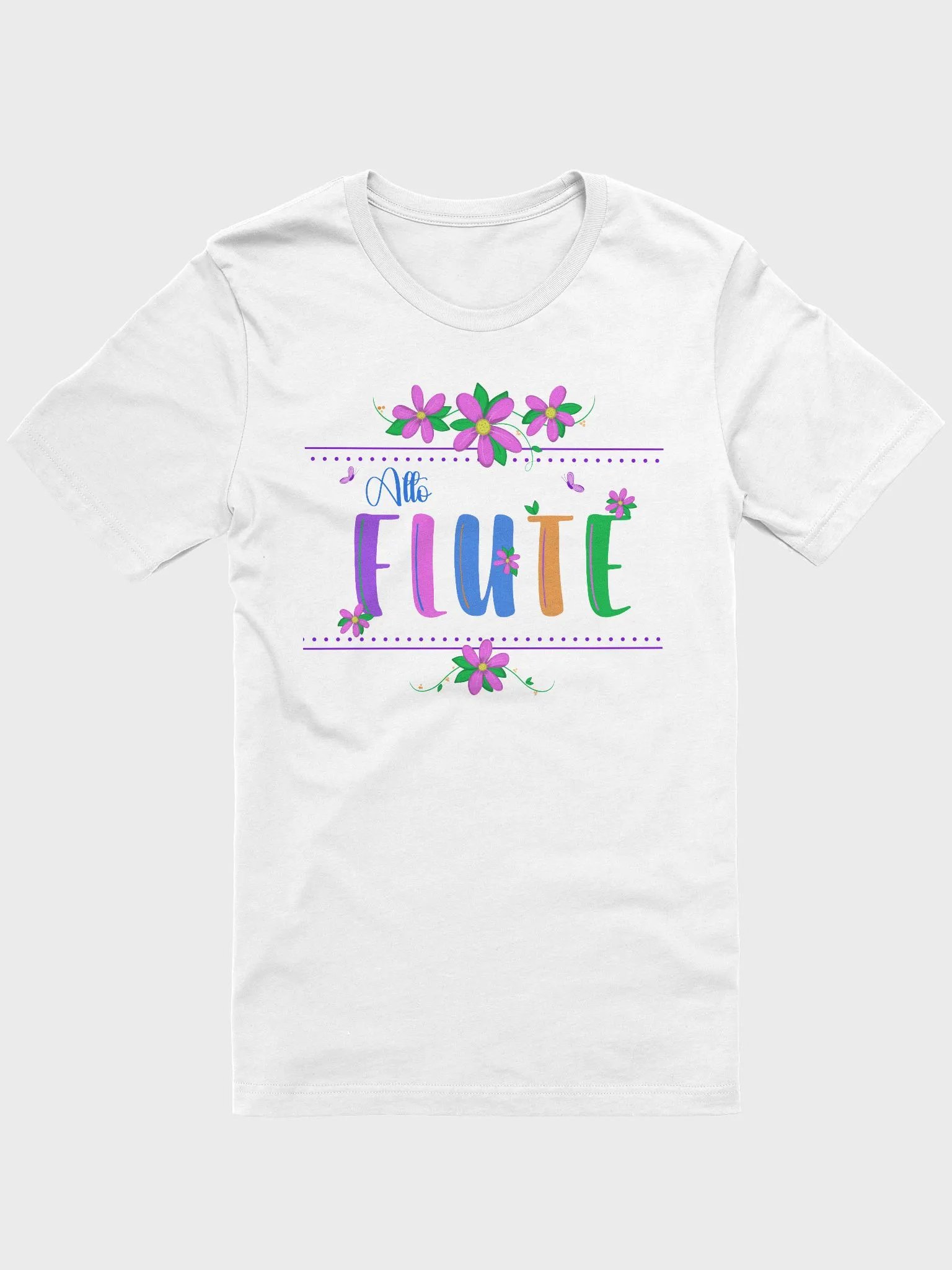 Unisex Fit - Floral Flute T Shirt - Blue Alto Letters product image (1)