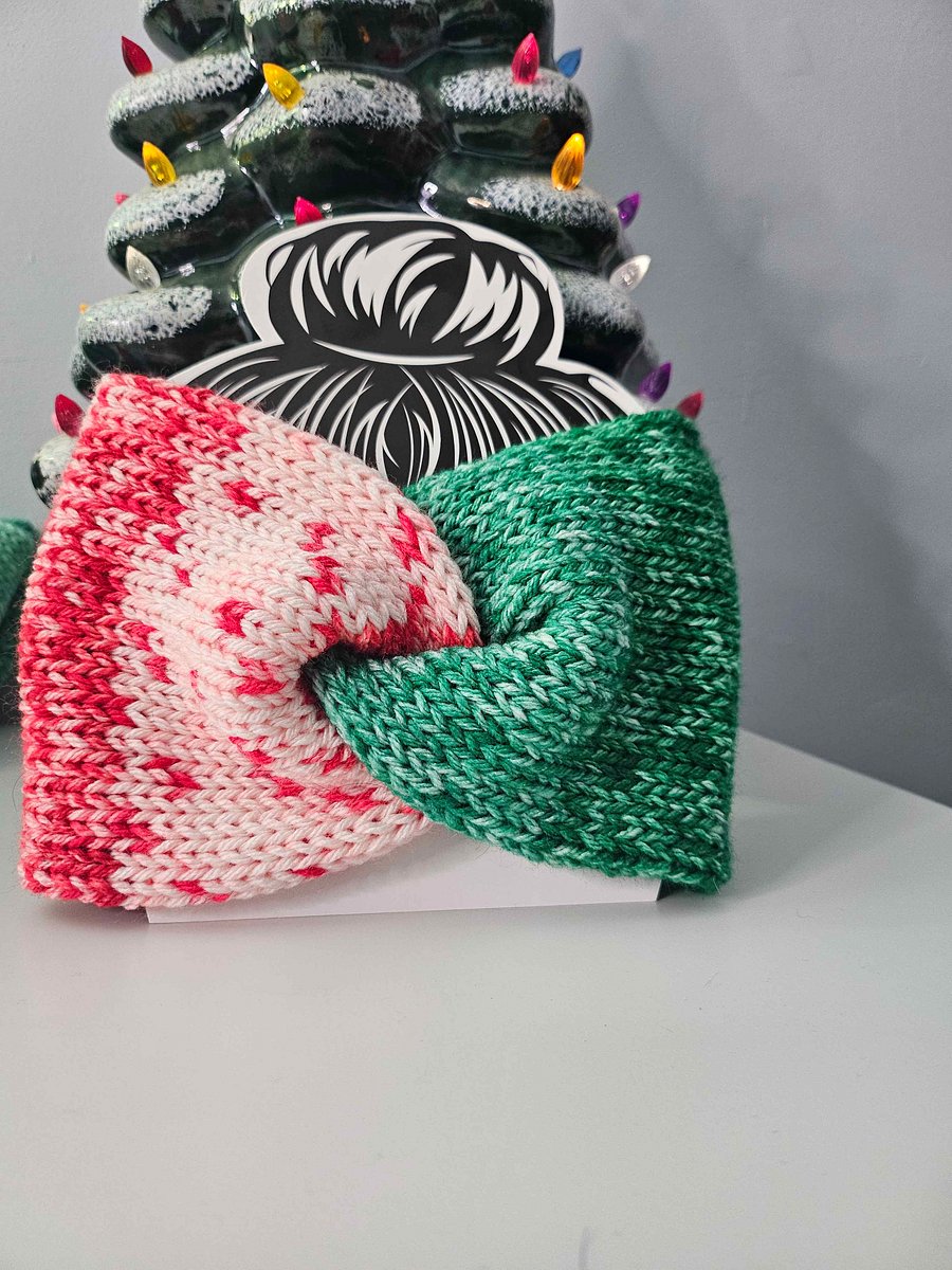 Juniper Shrub/Peppermint Ribbon Ear Warmers product image (1)
