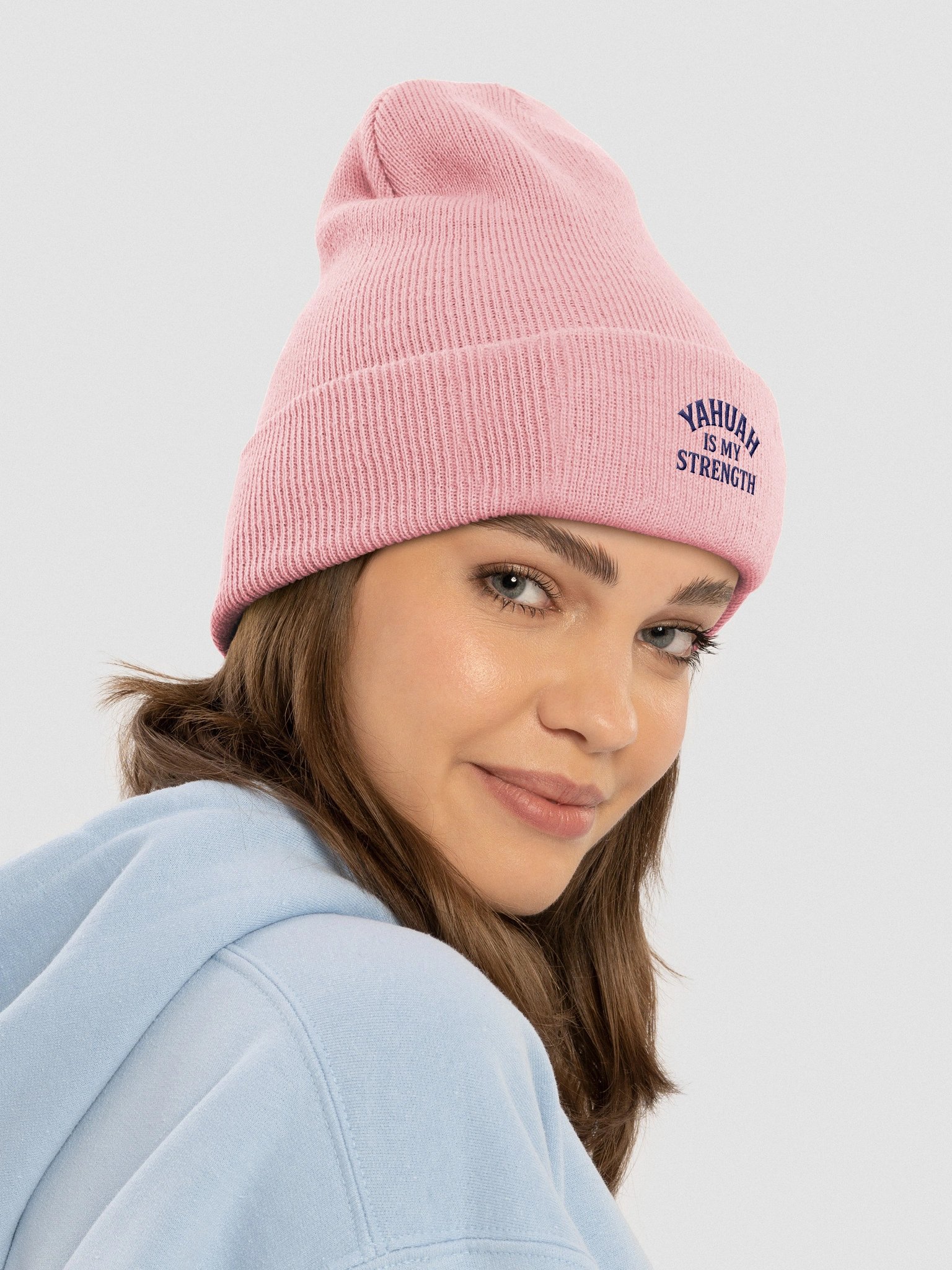 YAHUAH IS MY STRENGTH Embroidered Beanie product image (4)