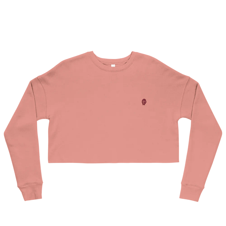 EXCLAIMING MENTALLY (rose design) embroidered fleece crop crew product image (26)