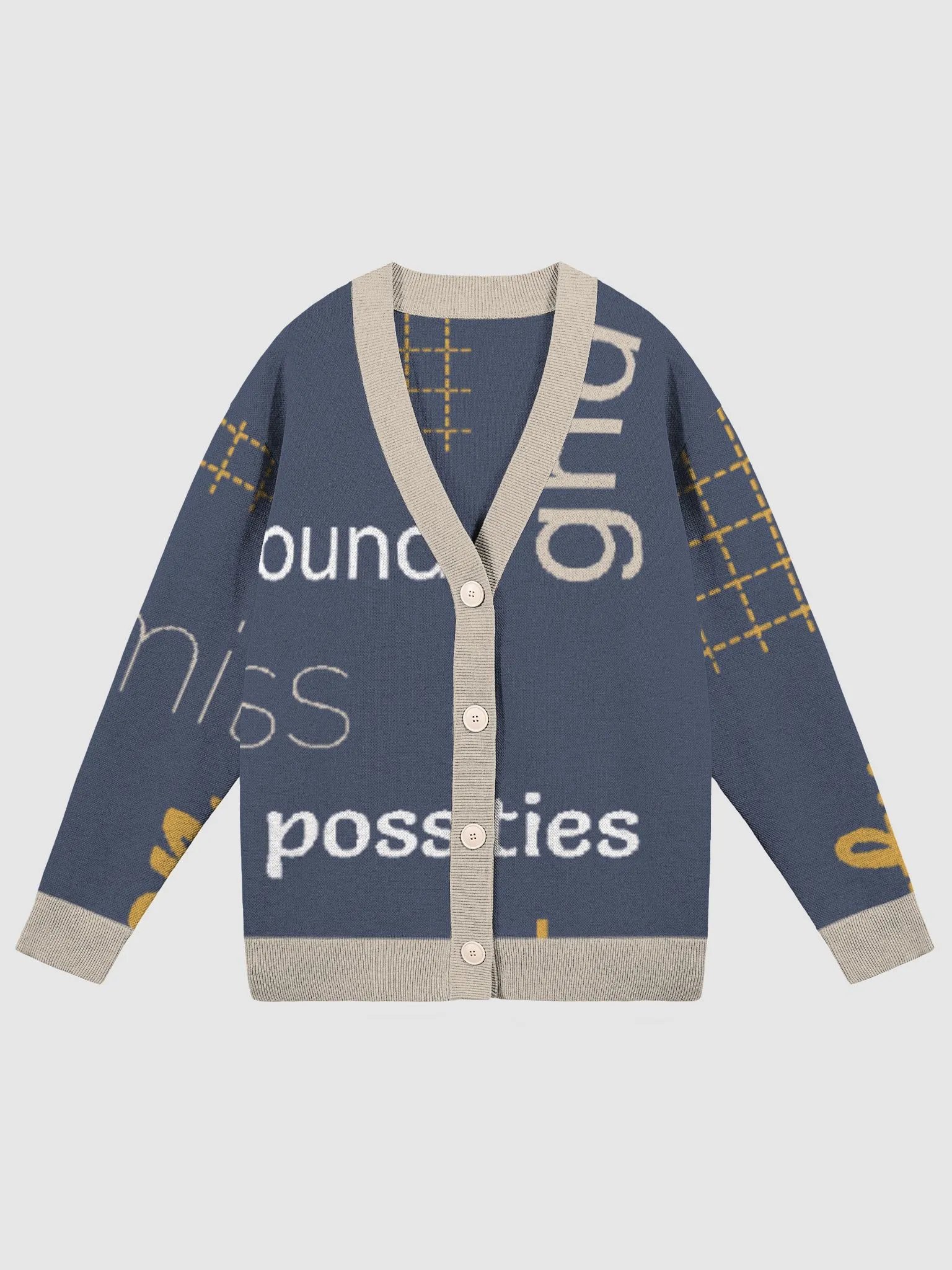 Grid - Knitted Cardigan Without Pocket product image (1)