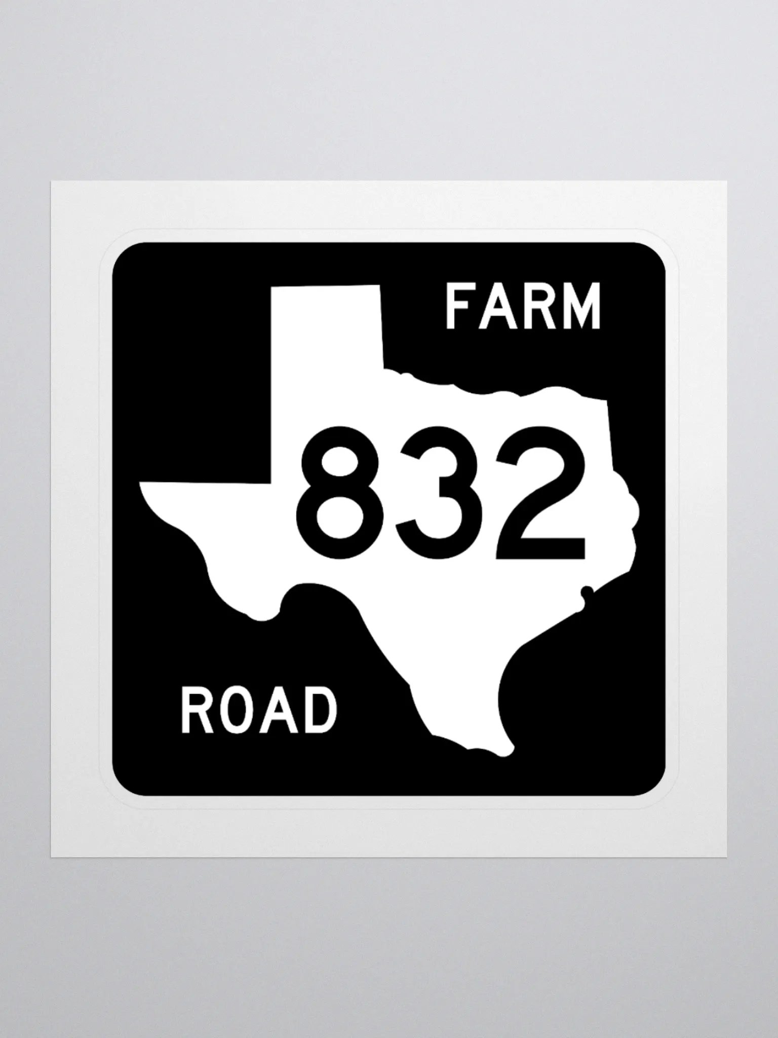 Texas Farm Road Sign FM 832 Sticker product image (1)