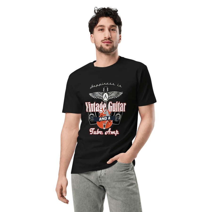 A Vintage Guitar And Tube Amp Unisex Premium T-Shirt product image (3)