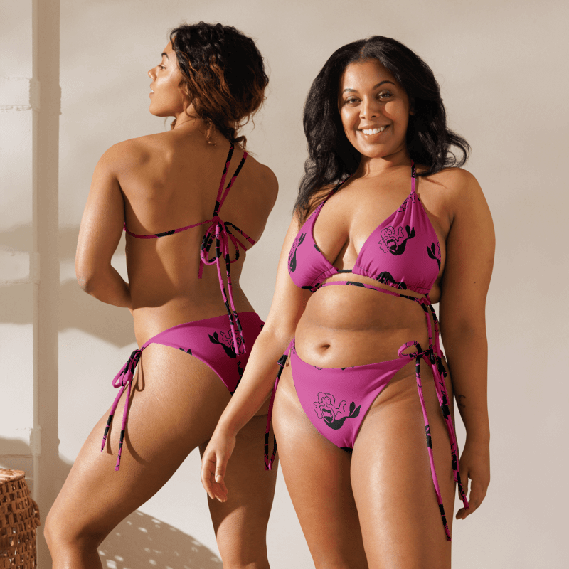 Pink design with mermaid - Recycled String Bikini product image (8)