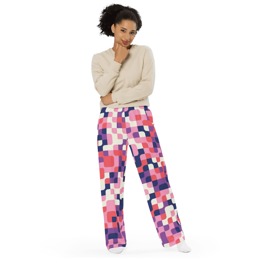BUIII Pixelated Geometry: Amethyst Dawn Wide-Leg Pants product image (9)