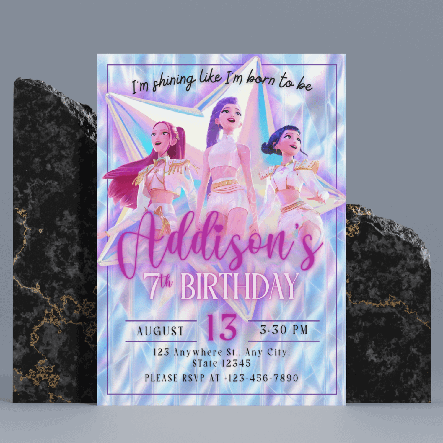 K-Pop Demon Hunters Birthday Invitation – Editable Canva Template product image (9)